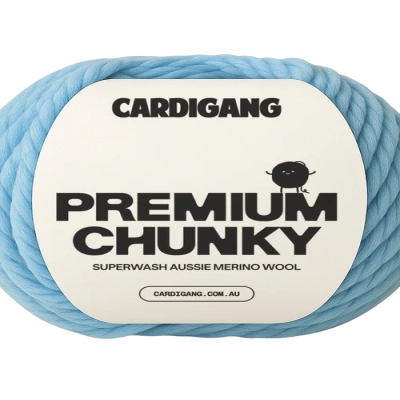NEW - Cardigan Everyday Chunky Acrylic Yarn Soft Blue 