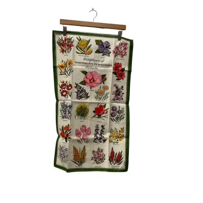 2Pc Linen Floral Tea Towels 