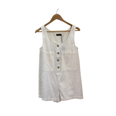 Nunui Womens  Size 8 Sleeveless Mini Playsuit Off White 