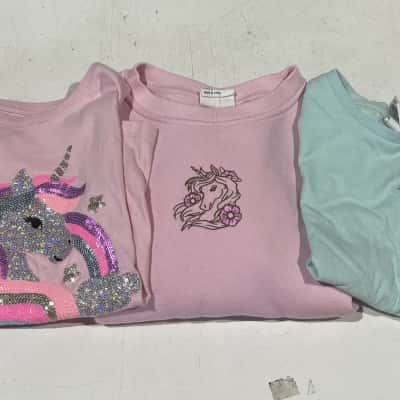  Kid's Size 7 Jumper and T-shirts - Unicorn Set of 3 Bundle