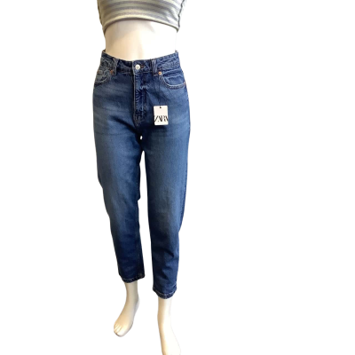 BNWT Zara Women's Size EU 36 Mom Fit Jeans Blue 