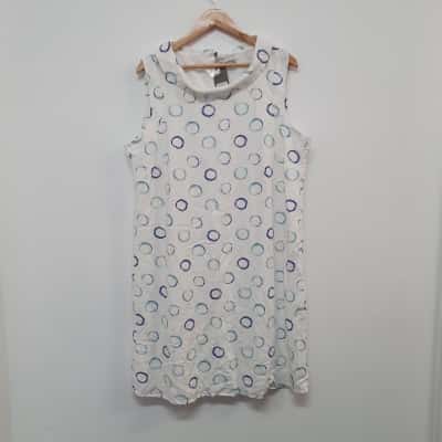 W-Lane Women's Size 16 Linen Abstract Spot Dress - New With Tags