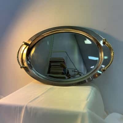 Oval Silver Tray with Handles