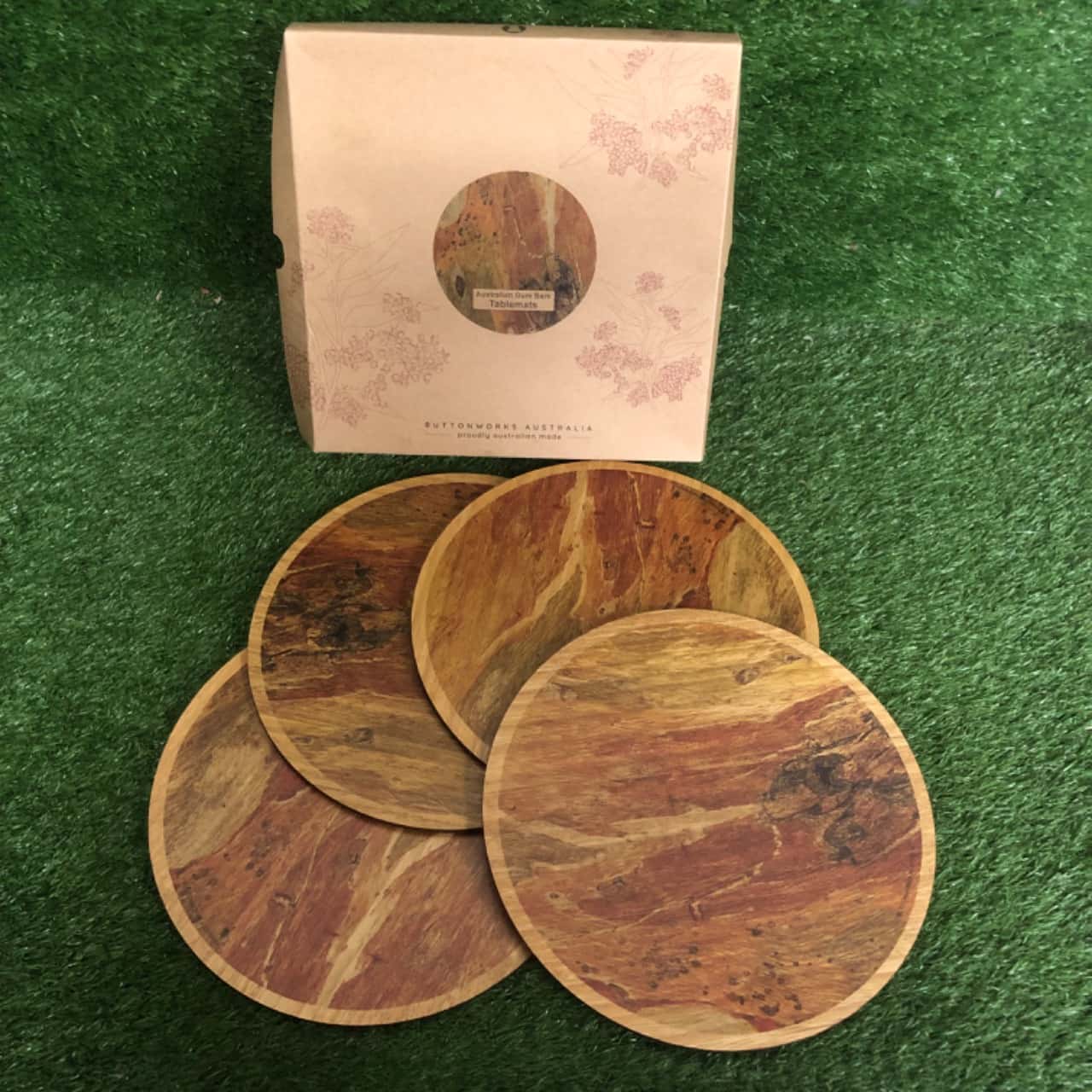 Table Mat Round Botanic Flowering Gum Coloured Set of 4 - ButtonWorks