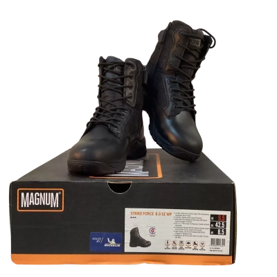 Magnum Mens Size 9.5 Strike Force 8.0 Work Boots Black  