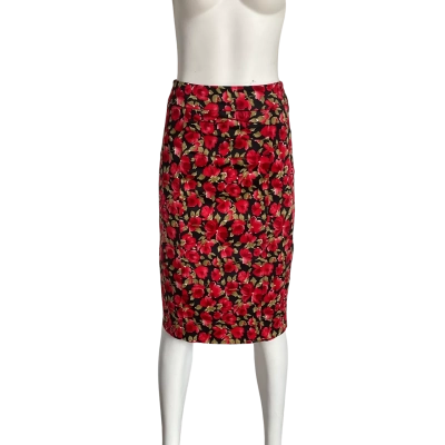 Vintage Review Womens  Size 6 Bodycon Pencil Skirt Floral 