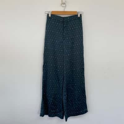 Sense Of Place Blue Pattern Wide Leg Pants  Free Size / S 