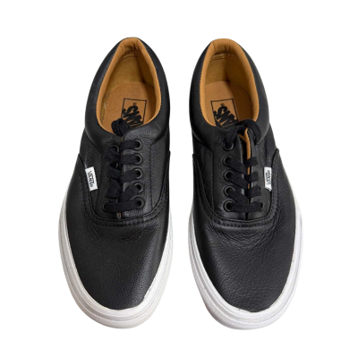 Vans Unisex Shoes Premium Leather Men’s Size 7 / Women’s Siz 8.5 Black  / White 