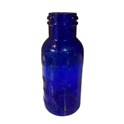 Vintage Emerson Drug Co. MD Bromo-Seltzer Cobalt Blue Glass Bottle 