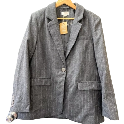 Ceres Life Heritage Blazer Charcoal Pinstripe Wool Blend Size L BNWT