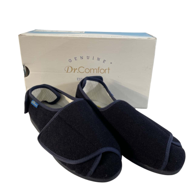 Dr.Comfort Men’s Navy Bamboo Fabric Slippers - New in Box - Size EUR44