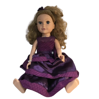 Kelsey Doll in Purple Dress Approx 58 x 14cm