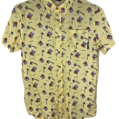 Mad Hueys Mens  Size L Hawaiin Shirt Pattern / Yellow 