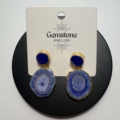  Beautiful Blue Gemstone Stud Earrings 