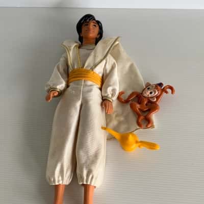 1992 Disney Aladdin "Prince Ali" Doll with Abu and Lamp
