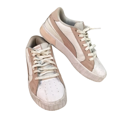 Puma Womens Size 40 / 9 Leather Sneakers Pink  / White 