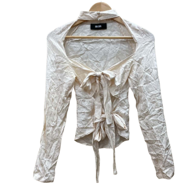 Kim Shui Womens Pattern Blush Cut-Out/Tie-Up Blouse