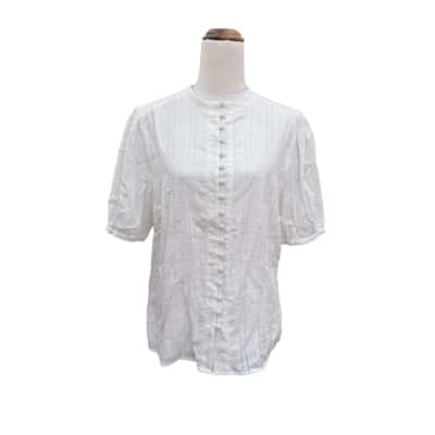 Review Short Sleeve Blouse Size 12 White 