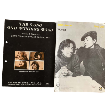 The Beatles “The Long And Winding Road” & John Lennon “Woman” Vintage Sheet Music