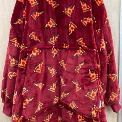 Oodie Unisex  Size L Maroon Pizza Slices 