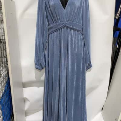  DAISY SAYS Women's Long Sleeve Maxi Dress Size L in Pale Blue 