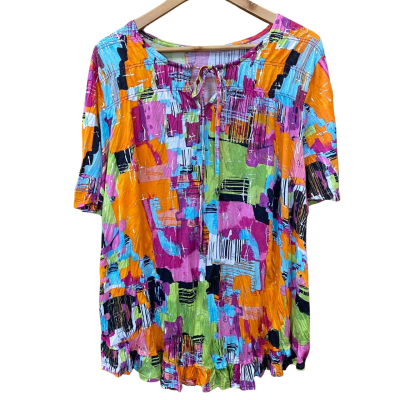 Taking Shape Colourful Abstract Patterned Top Size 14