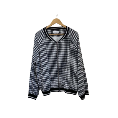  Et Alia Womens  Size XXXL Bomber Jacket  Gingham Checked / Black  / White 