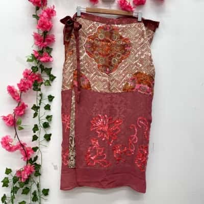 Vixen Womens Cloisanne Wrap Skirt Red 