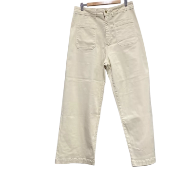 Alme Paris Womens Size 48 Wide Leg Jeans Cream 