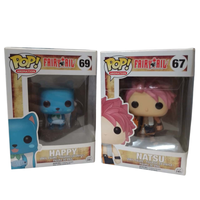 Funko Pop! Fairytail #67 Natsu and #69 Happy Vinyl Figures