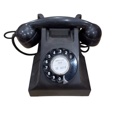 Vintage Black Bakelite Rotary Telephone as is.