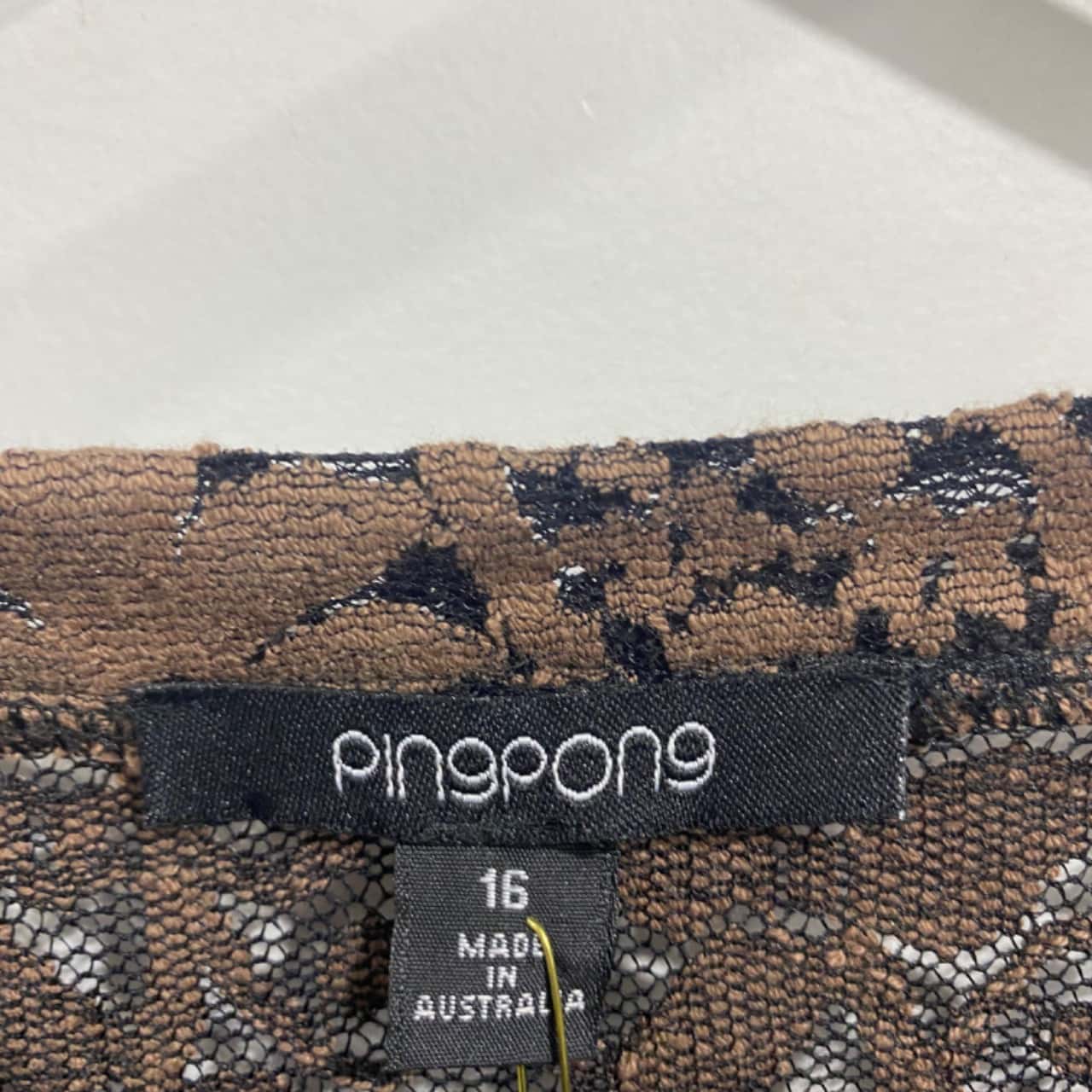 pingpong Women's Size 16 Brown Lace Cardigan with Black Bows(s)