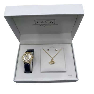  Womens Necklace / Watch L‎ & Co. Timepieces Elegant Watch & Jewellery Set     (CAB)