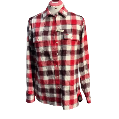 R.M. Williams Mens  Size 8 Flannel Shirt Red 