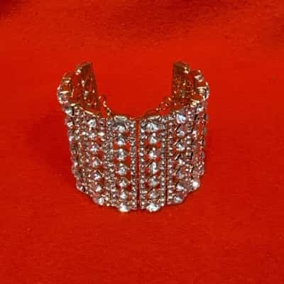  Women's Statement Gold Tone Rhinestone Cuff Bracelet 