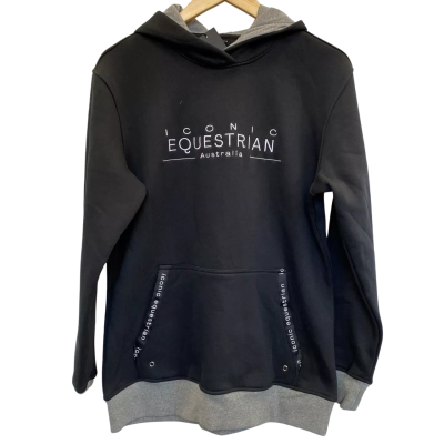 Iconic Equestrian Australia Womens  Size M Hoodie Black  / Grey 