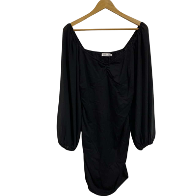 Atmos&Here Womens  Size 12 black Mini Dress,  60%Viscose, 35%Nylon & 5%elastane 