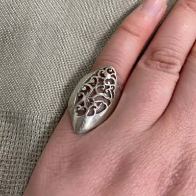 Womens 925 Silver Filigree Ring