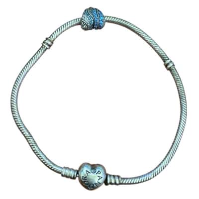 Pandora bracelet and retired Aqua heart charm
