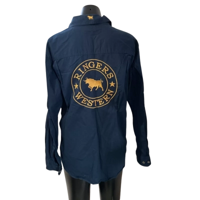  Ringers western jillaroo  Size 14 Long Sleeve Top Navy Blue 