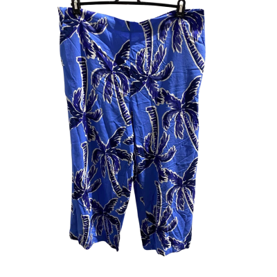 Rockmans Womens  Size 18 Flowy Wide Leg Pants Blue / Floral 