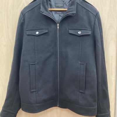 Tarocash Mens  Size L Front Zipper Black  