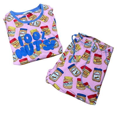 Peter Alexander 100% Nuts Peanut Butter Pyjamas Set Size 2+  Pink  