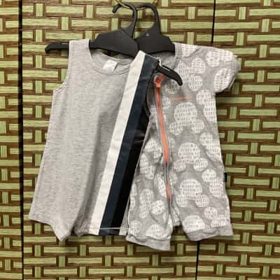 Bonds Kids Mickey Mouse Wondersuit Striped Stretchies 12-18months Boys Girls Toddler Size 1 casual Christmas birthday present Disney unisex 