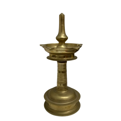 Traditional South Indian brass oil lamp