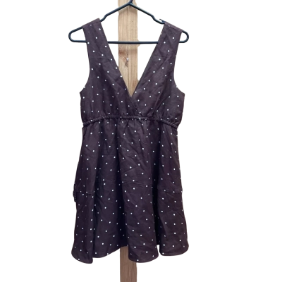 Target Womens  Size 10 Mini Dress Brown / Polka Dot / White 