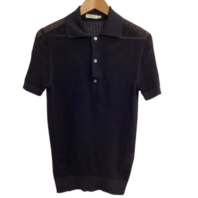 SuitSupply Mens  Size S Polo Shirt Black  Cotton/Silk Mix VGUC