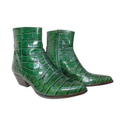 L.K Bennett Choral Croc Effect Leather Ankle Boots