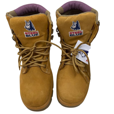 Steel Blue - Womens Argyle Lace up Safety Boots Size 9