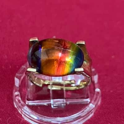  Women's Sarah Conventry Adjustable Rainbow Glass Ring 